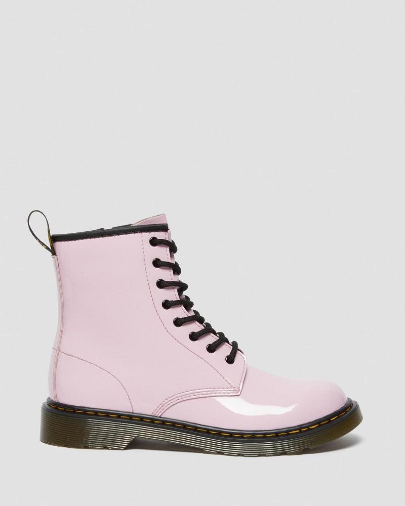 Dr Martens Youth 1460 Lak Læder Snørestøvler Børn Lyserød | DK 712EBC